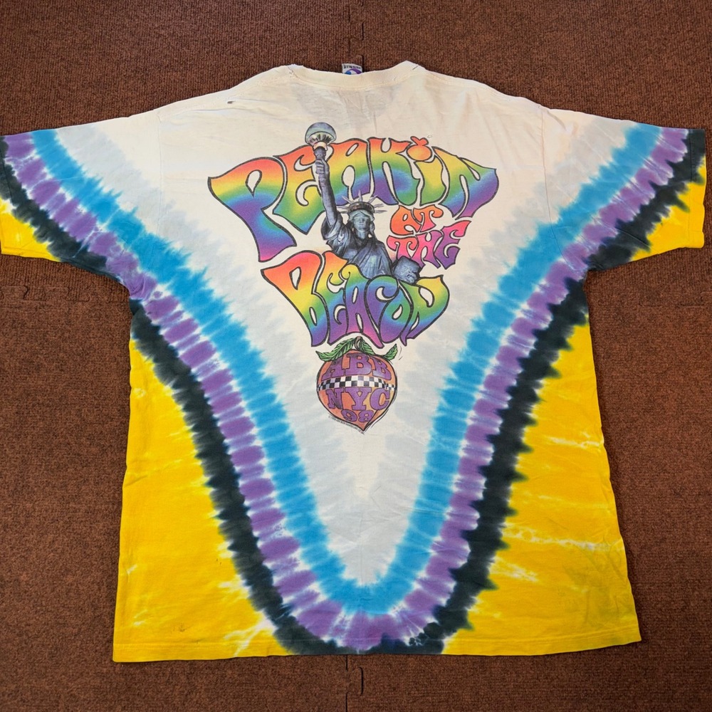 Vintage 1998 Allman Brothers Band Peakin at the Beacon Tie Dye Shirt Liquid Blue - Picture 8 of 11